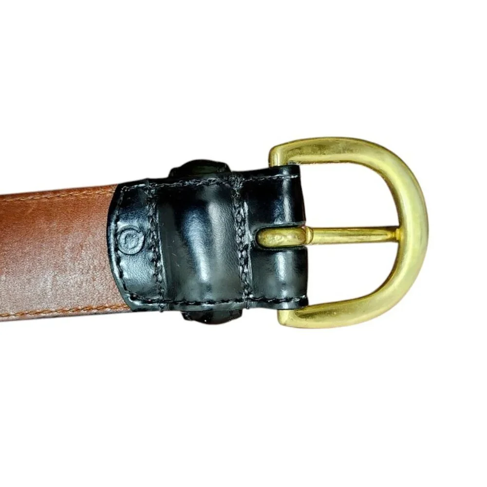 Coach Style # 3921 Shiny Black Leather Belt, Size 38''/ 95 cm